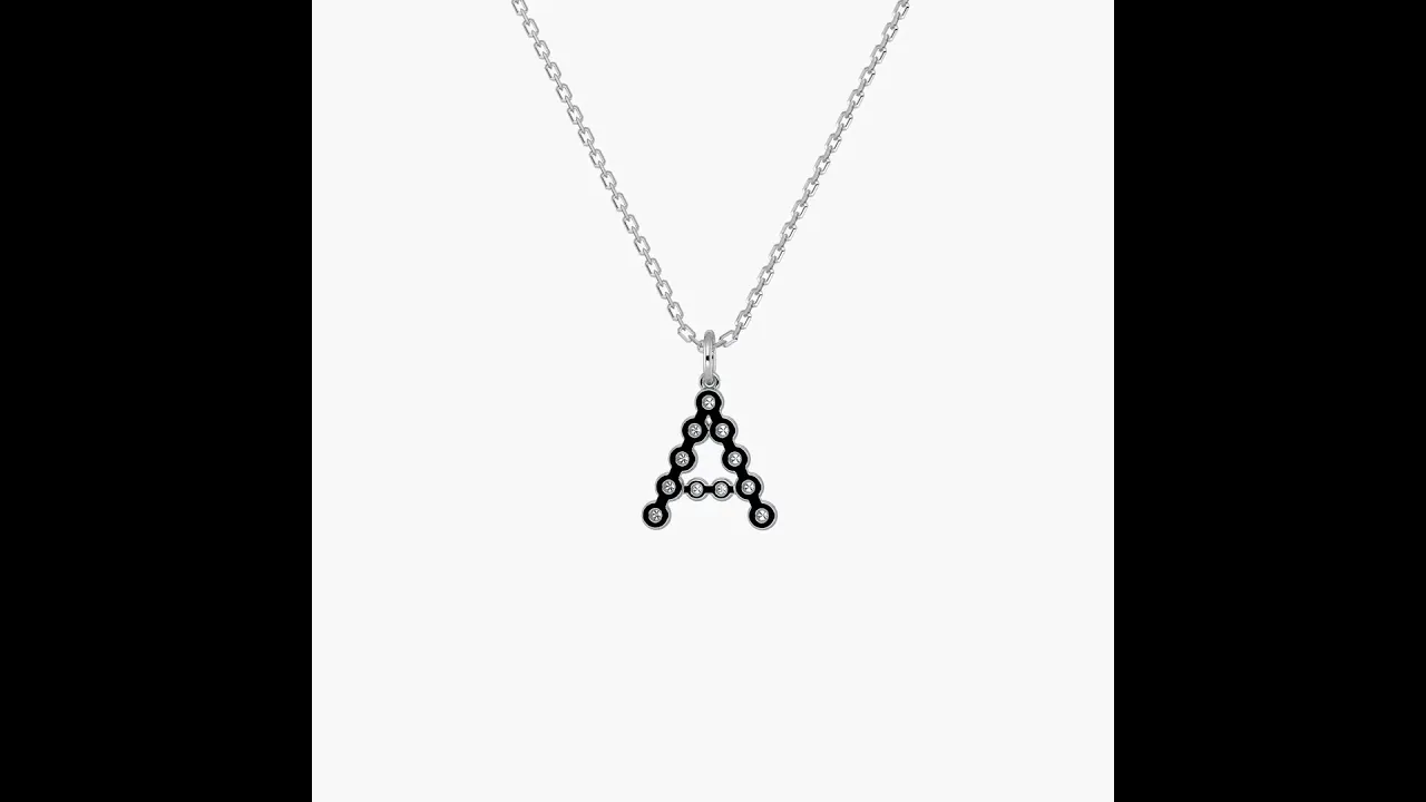 Letter A Initial Necklace Bubble Pendant