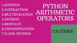 Arithmetic Operators in Python Program Python Arithmetic operations on two variables