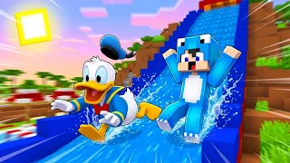 ماين كرافت لكن قضينا 24 ساعة داخل مخيم المدينة مائية!😱🏊‍♂️