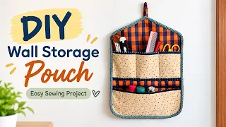DIY Wall Storage Pouch Sewing | Easy & Useful Organizer from Waste Fabric