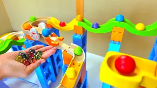 Satisfying Marble Run Course with Colorful Balls & Marbles!