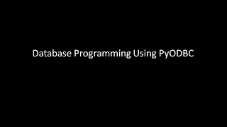 Database Programming PyODBC