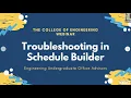 Troubleshooting in Schedule Builder