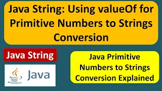 Java String Using valueOf for Primitive Numbers to Strings Conversion Java Tutorial