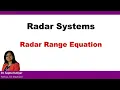 Radar Systems - Radar Range Equation