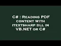 C Reading PDF content with itextsharp dll in VB NET or C