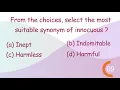 English Synonym Quiz By Polite English Can you guess the Synonym For The Innocuous Question 20