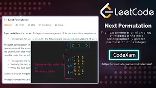 Next Permutation BruteForce Optimal Detailed Explain and Solution 31 no LeetCode