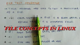 File test operators in Linux File concepts in Linux