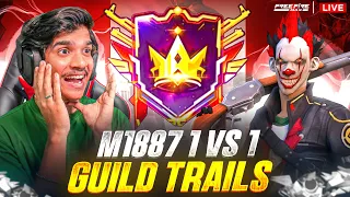 💀 ONLY M1887 😱  GUILD TRAILS | Giveaways & Fun-Rooms🎁 | 1 v 1🔥| FREE FIRE IN TELUGU #dfg #freefire