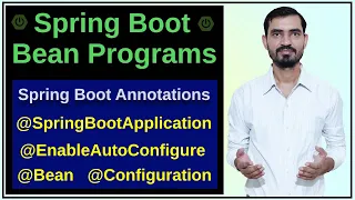 Spring Boot Bean Programs Spring Boot Annotations SpringBootApplication Configuration Bean