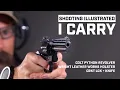 I Carry Colt Python Blue 357 Magnum revolver in a Wright Leather Works Predator Holster