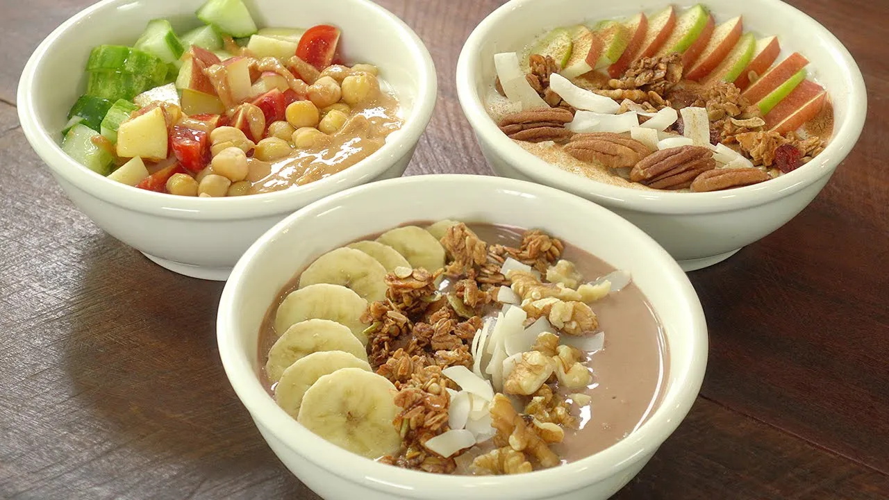 초간단 요거트볼 3종 (초코바나나, 베지샐러드, 시나몬애플)