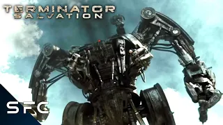 terminator salvation the harvester attacks full scene 2009 movie
