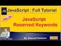 JavaScript Reserved Keywords JavaScript Full Tutorial in Hindi