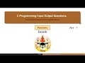 C Programming Input Output Questions - Pointers