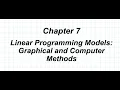 SBNM 5411 Linear Programming Part 1