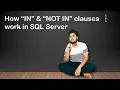 13 Not in in Clauses in SQL Servers What You Need to Know