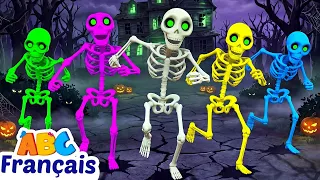Cinq squelettes effrayants sont sortis une nuit + Chansons d’Halloween pour les enfants