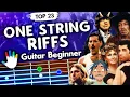 Download Lagu TOP 23 iconic Guitar Riffs on One String | Easy Guitar Lessons for Beginners | Chords, Backing Track