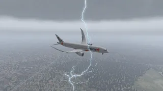 A Huge Plane Hit by Lightning During Storm