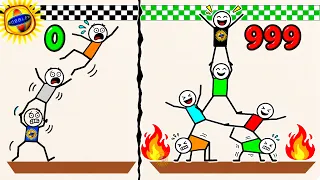 🌞I BUILT A TOWER OF PEOPLE ALL THE WAY TO THE FINISH! Pose Stack