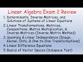 Linear Algebra Exam 2 Review Problems and Solutions including Inverse Matrix Method