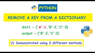 Python Remove a key from an existing dictionary
