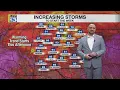 Storm chances continue into the workweek with hotter temperatures