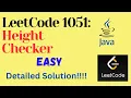 LeetCode 1051 Height Checker EASY JAVA Detailed Solution