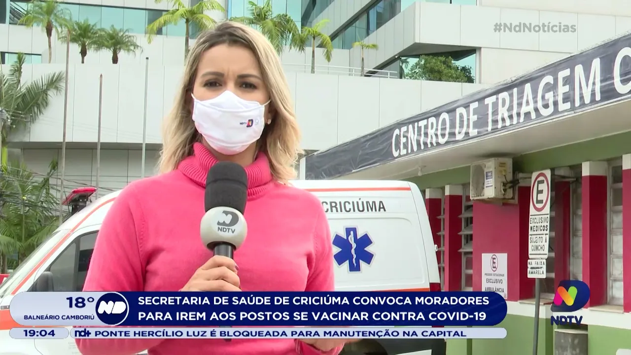 Secretaria de saúde de Criciúma convoca moradores para irem aos postos se vacinarem contra COVID-19