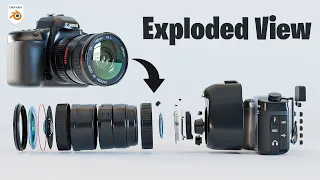 Exploded View 3D Objects Animation in Blender Tutorial