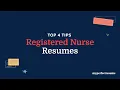 Registered Nurse Resume Tips 4 Must-Have Sections for Success
