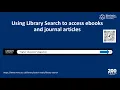 Using Library Search to access ebooks and journal articles