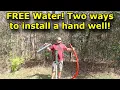 Lagu GRATIS water, doe-het-zelf handpompinstallatie op twee verschillende manieren. Off-grid kanpomp. ...