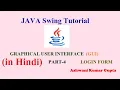 How to create Login Form using Swing Java Swing Tutorial in Hindi Urdu -Part 4
