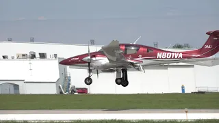 Diamond DA62 Airplane N801VA Landing Springfield Illinois Airport