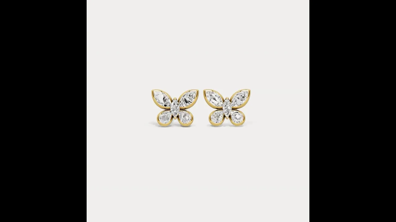1.58 CTW Lab-Grown Diamond Butterfly Stud Earrings in Sterling Silver