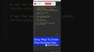 Draw Star in Python Turtle Graphics - Draw 5 Pointed Star