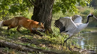 Crane vs Fox — Two Mothers Fighting to Survive Wildlife Documentary #wildlifedocumentary #nature