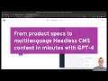 From Product Specification to Headless CMS Content with GitHub and GPT-4
