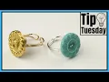 Adjustable Wire Button Ring Tutorial