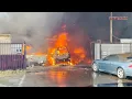 Firefighter Injured after Junk Yard Auto Fire Sun Valley