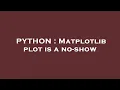 PYTHON Matplotlib plot is a no-show