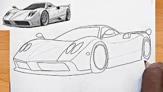 easy pagani car drawing how to draw a pagani car sports car drawing