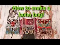 How to make a fringe crossbody boho purse from thrifted items