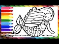 Download Lagu Drawing and Coloring a Cute Mermaid 🧜‍♀️🌊🐚🌈 Drawings for Kids