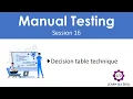 Manual Testing - Session 16 Decision Table Technique