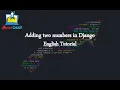 8 Adding two numbers in Django English Tutorial