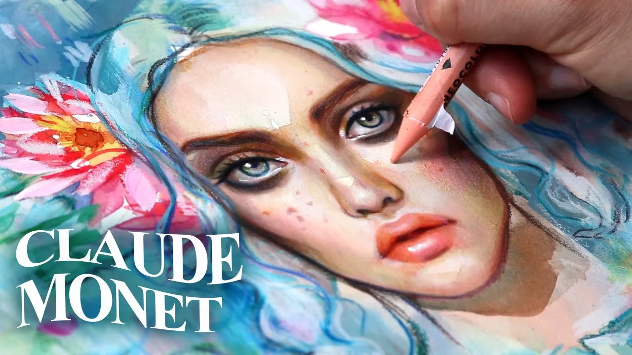 CLAUDE MONET 🌸 failure or success story? 🎨 + watercolor & color pencils painting process